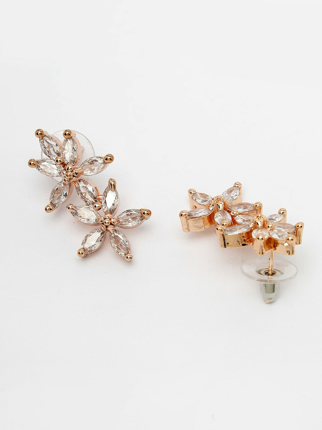 Women Gold Plated CZ Stone Handcrafted Choker Necklace Set with Earrings