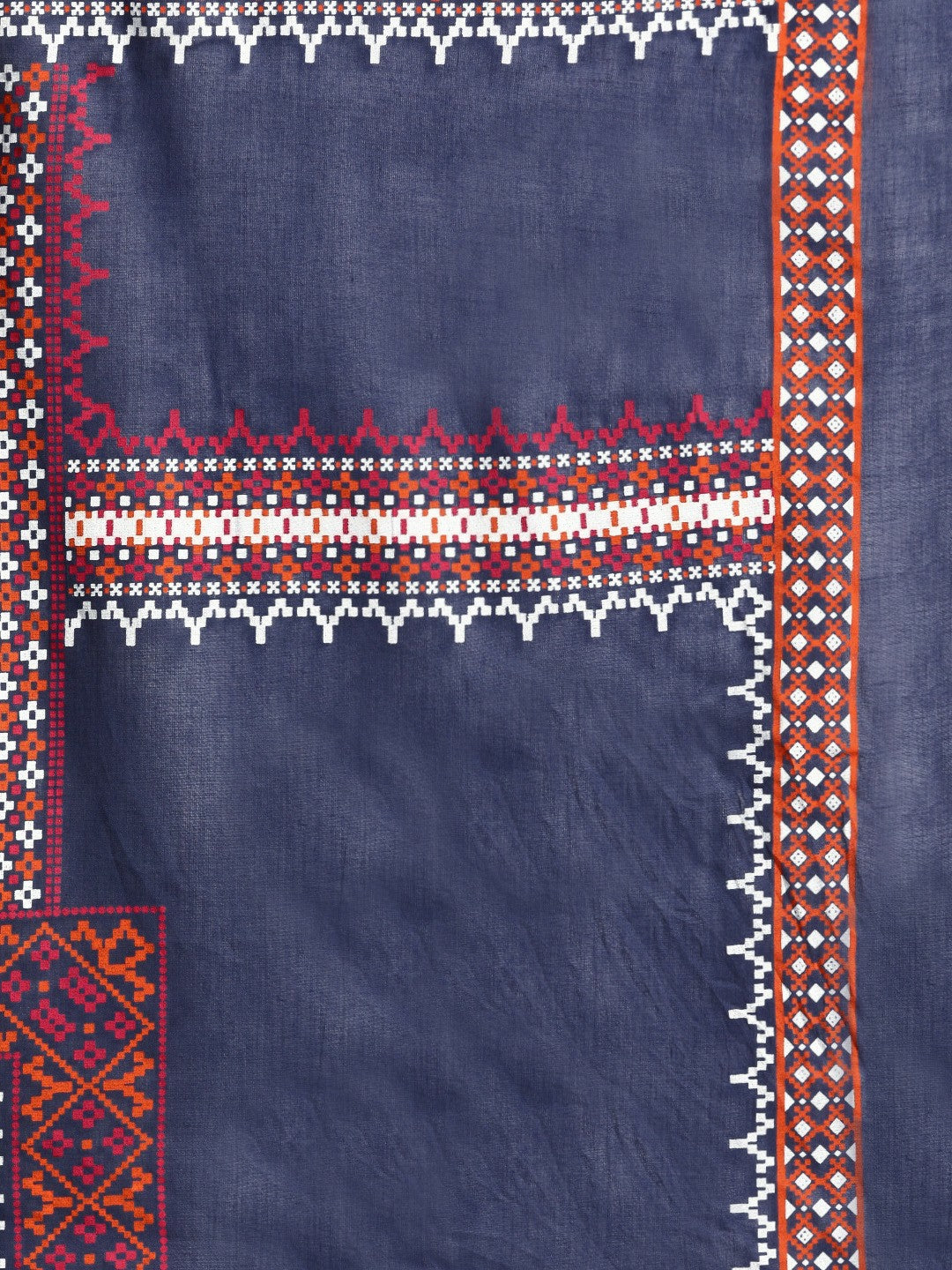 White Woven A-Line Kurta with Trousers & Dupatta