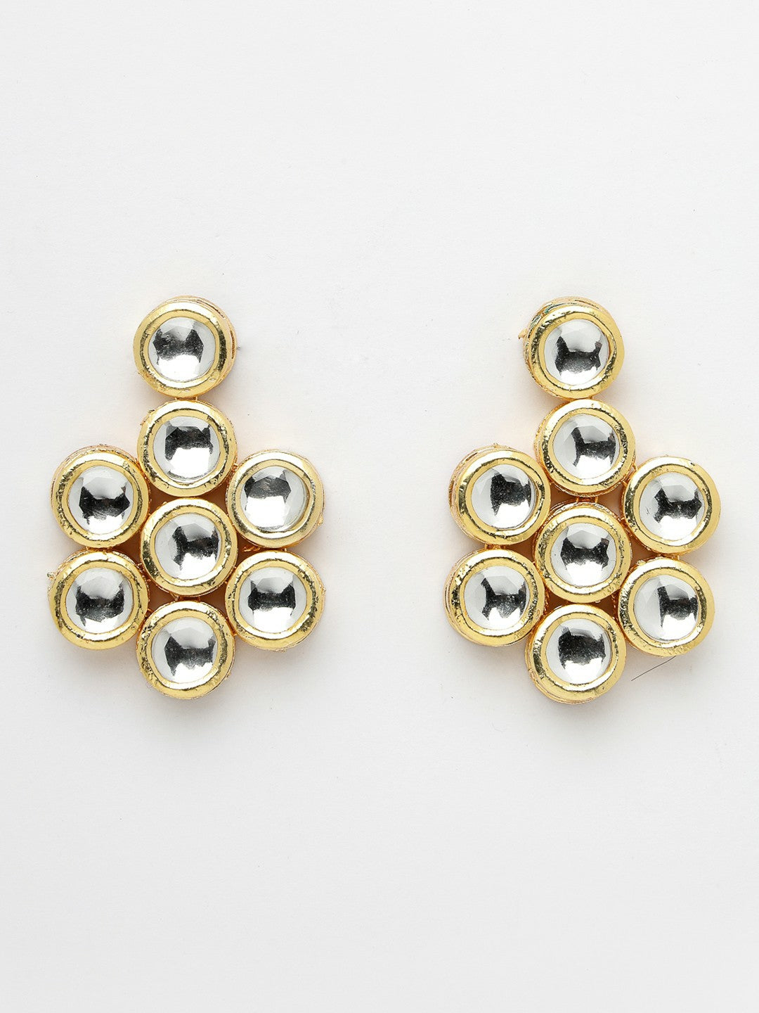 Women Gold-Tone Kundan Studded 2-Layered Necklace with Earrings