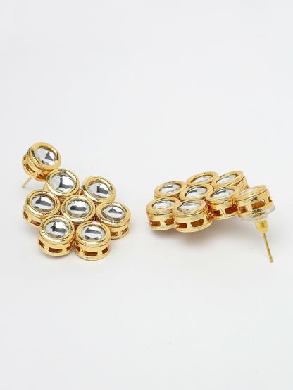 Women Gold-Tone Kundan Studded 2-Layered Necklace with Earrings