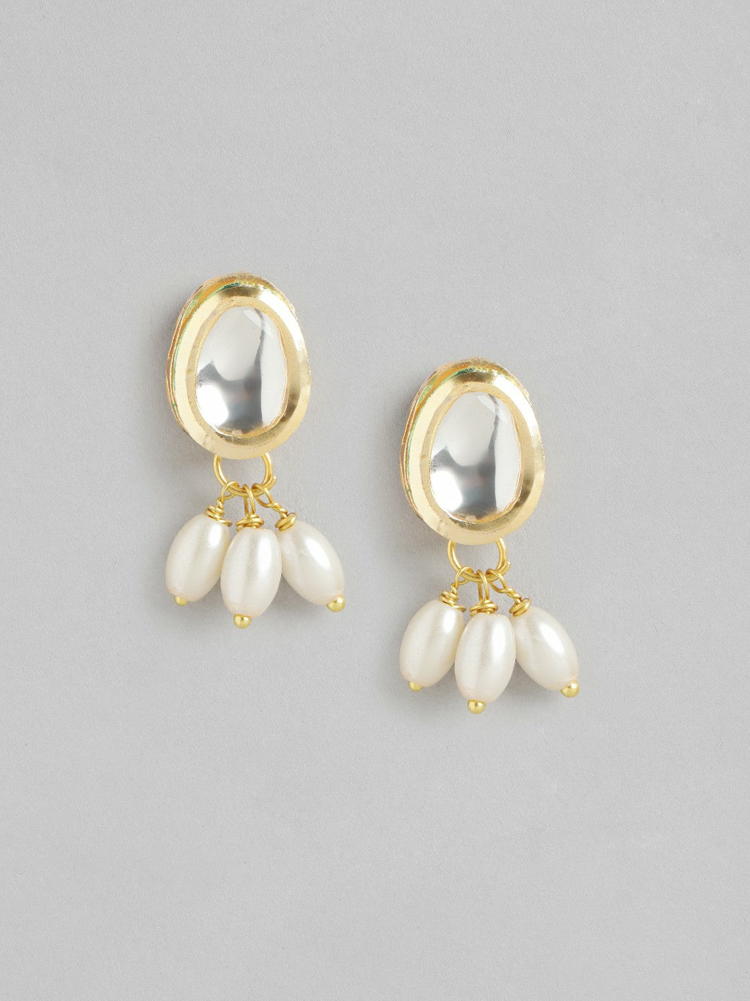 Gold-Plated Kundan Layered Necklace & Earrings Set