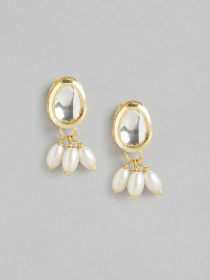 Gold-Plated Kundan Layered Necklace & Earrings Set