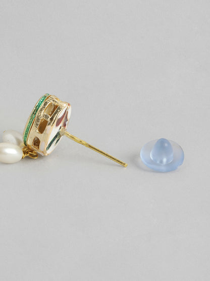 Gold-Plated Kundan Layered Necklace & Earrings Set