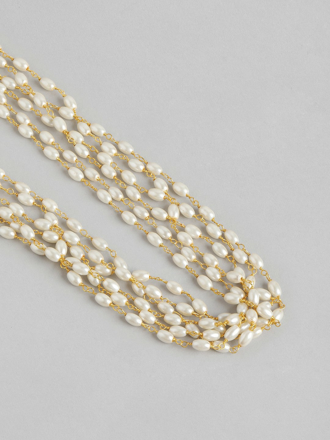 Gold-Plated Kundan Layered Necklace & Earrings Set