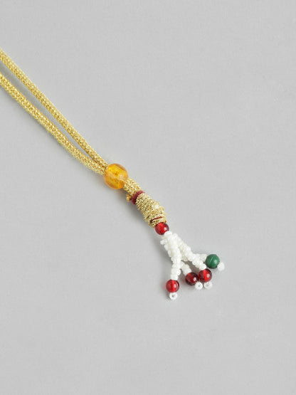 Gold Plated Beaded & MOP Studded Necklace & Earring Set