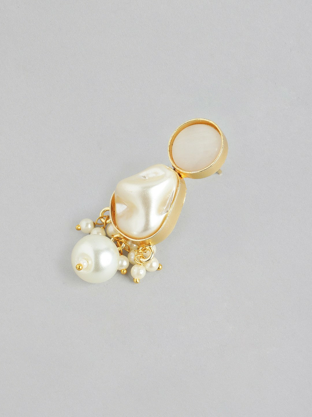 Gold Plated Beaded & Mother of Pearl Necklace & Earring Set