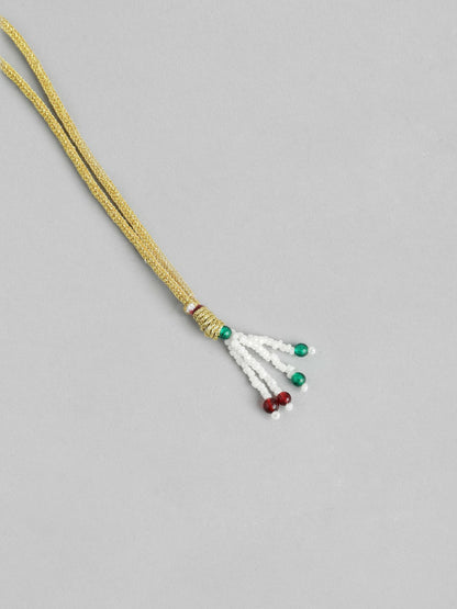 Gold Plated Beaded & Mother of Pearl Necklace & Earring Set