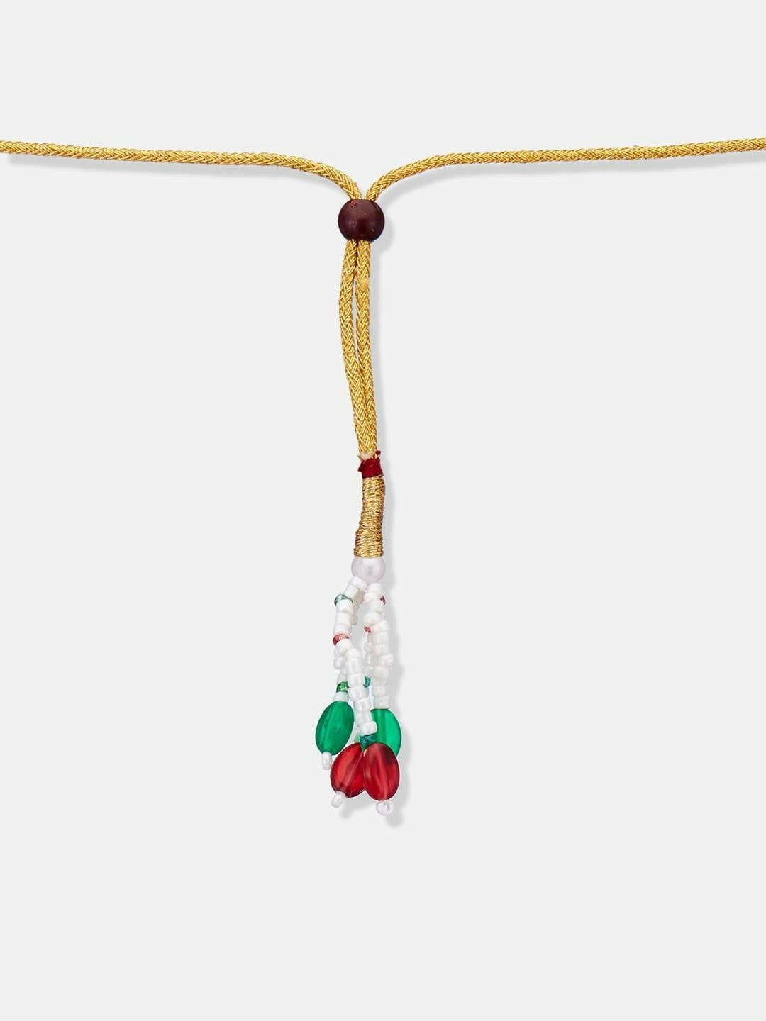 Multicolour Stone Studded Gold Plated Floral Jewellery Set with Earrings