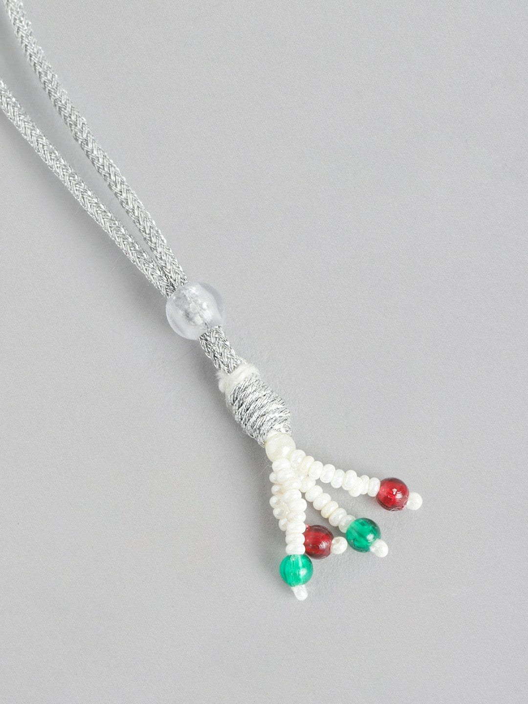 Silver-Plated Pearl Studded Necklace & Earrings Set