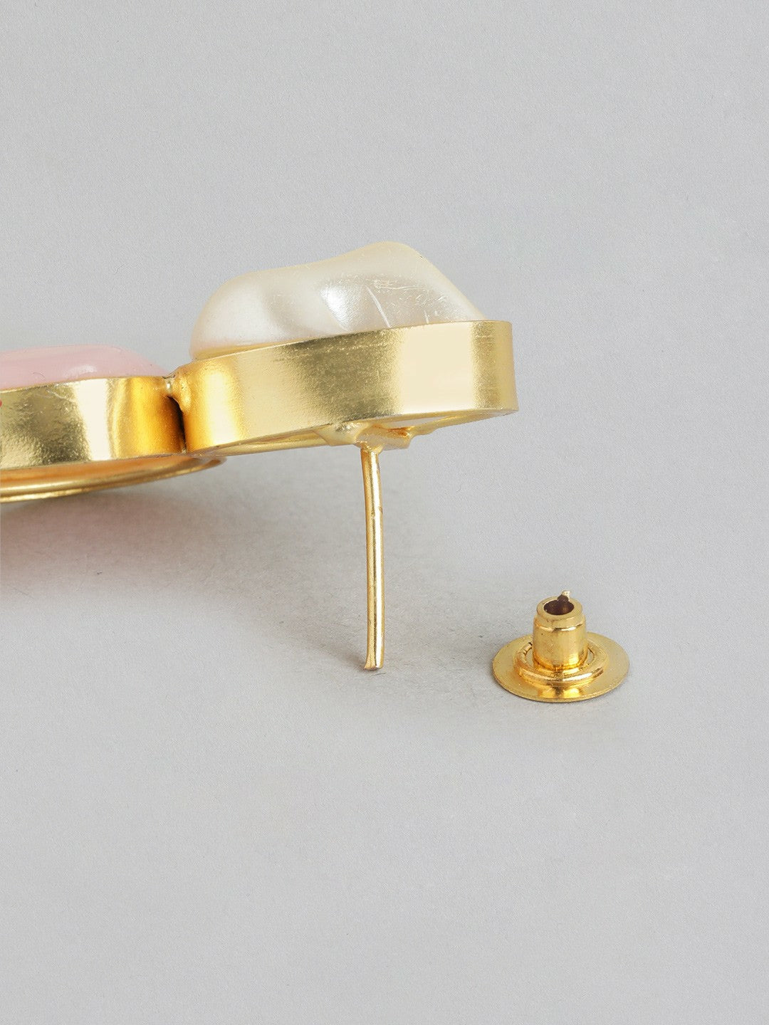 Gold Plated Beaded Necklace & Earrings with MOP & Quartz Stones