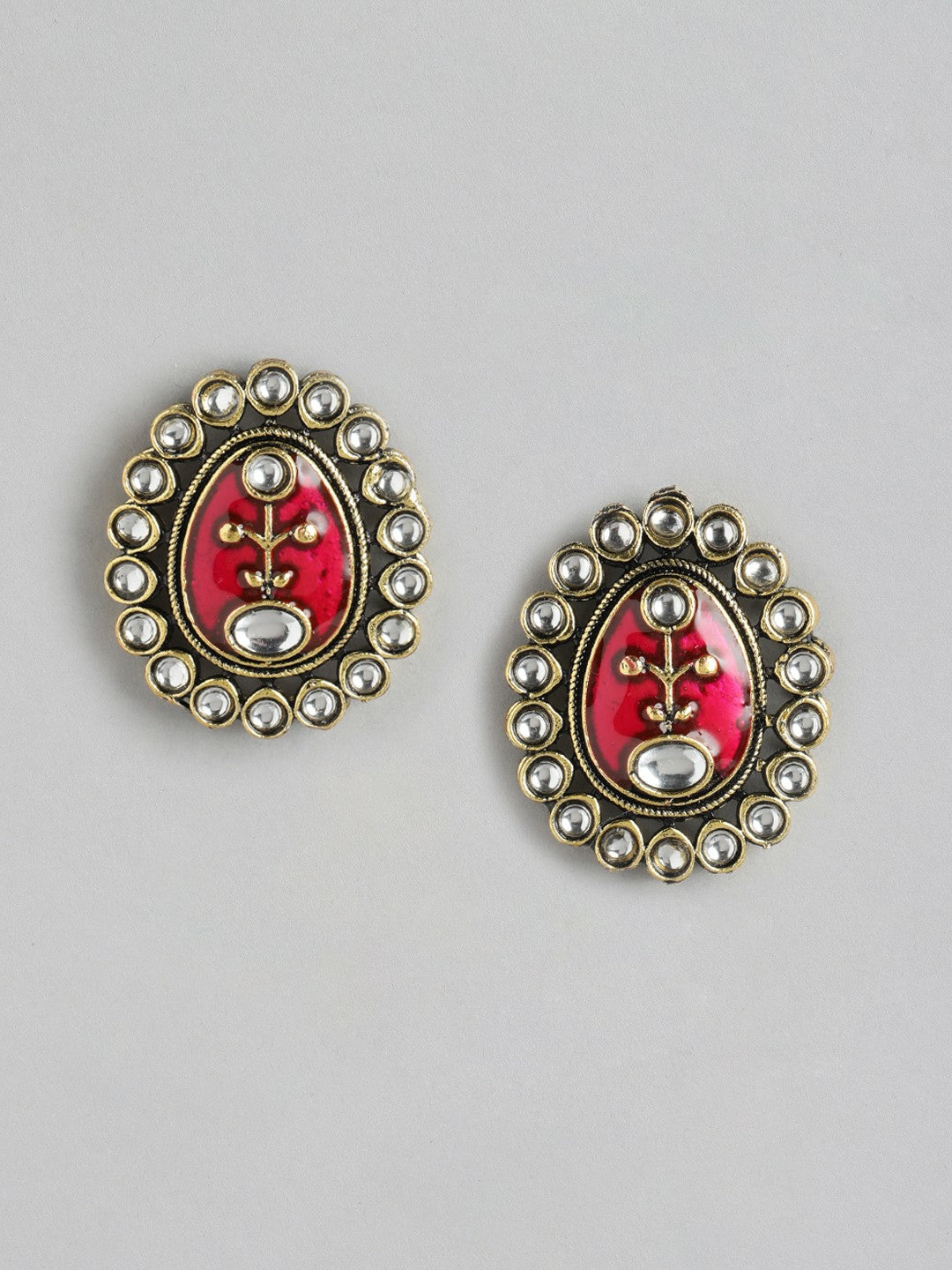 Gold Plated Kundan Beaded Layered Necklace with Earrings