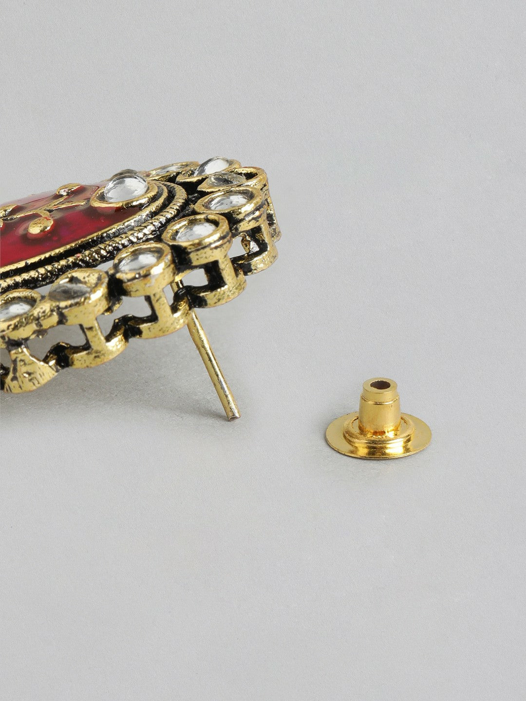 Gold Plated Kundan Beaded Layered Necklace with Earrings