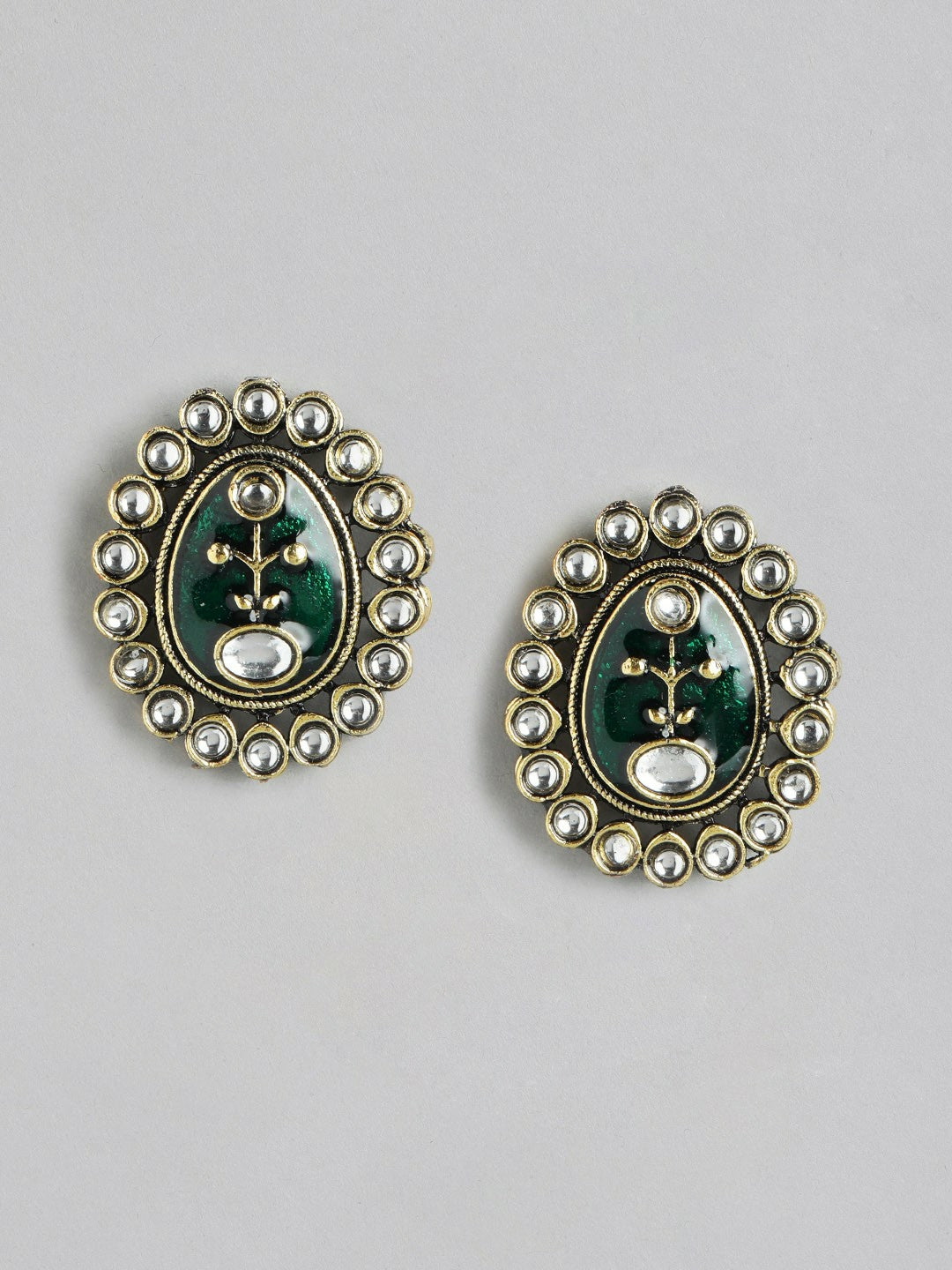 Gold Plated Kundan & Layered Beads Necklace with Earrings