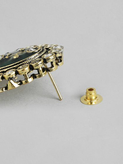 Gold Plated Kundan & Layered Beads Necklace with Earrings