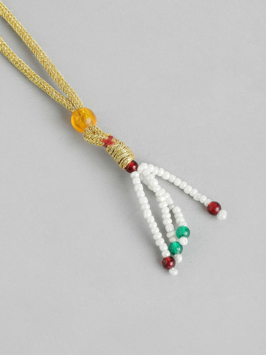 Gold Plated Kundan & Layered Beads Necklace with Earrings