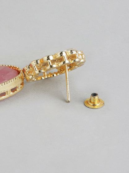 Gold Plated Quartz Beaded Layered Necklace & Earrings Set