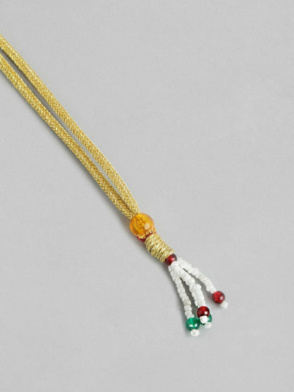 Pearl Gold Plated Kundan Beaded Layered Necklace & Earrings Set