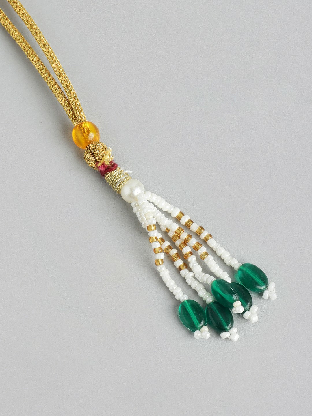 Gold Plated Kundan Beaded Layered Necklace & Earring Set