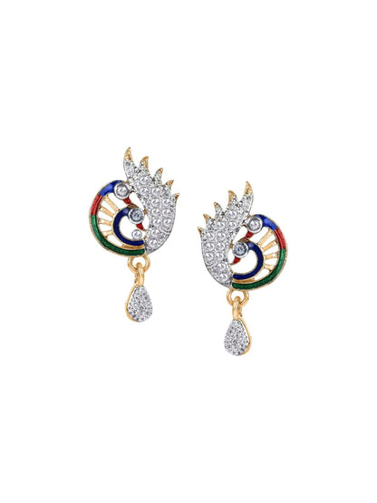 Gold Plated Peacock Pendant Set with Earrings