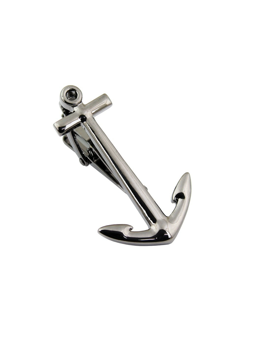 Men’s Rhodium-Plated Anchor Tie Pin – Elegant Silver-Toned Accessory | Indiaista