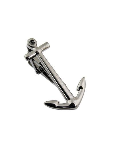 Men’s Rhodium-Plated Anchor Tie Pin – Elegant Silver-Toned Accessory | Indiaista