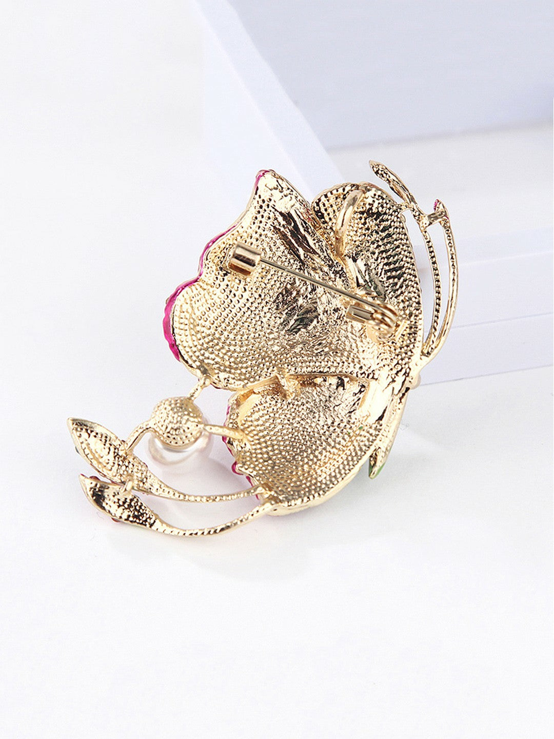 Gold-Plated Crystal Butterfly Brooch Pin – Elegant Multicolor Women’s Accessory