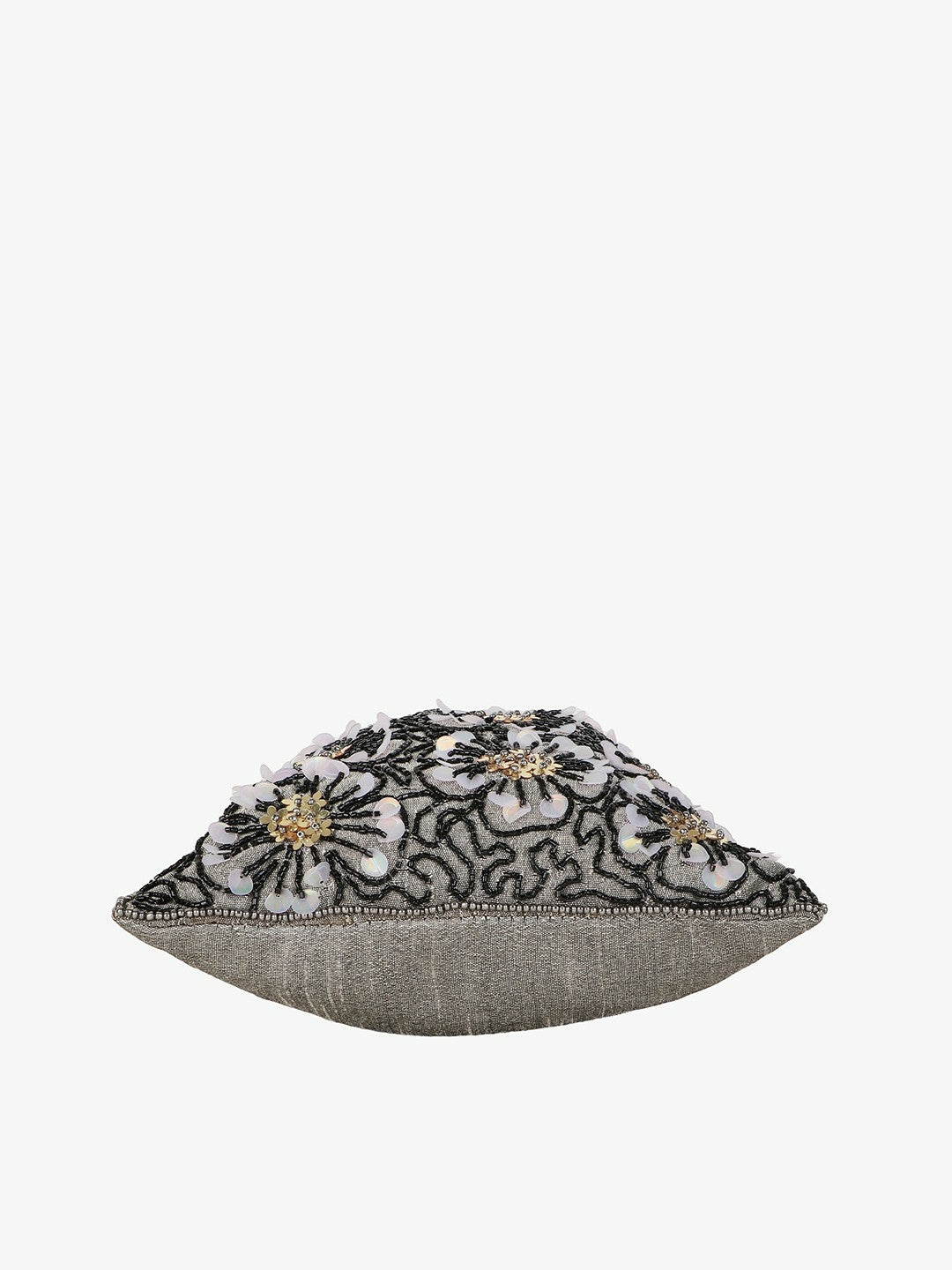 Buy Grey & Black Embellished Tasselled Potli Clutch Bag Online – Indiaista