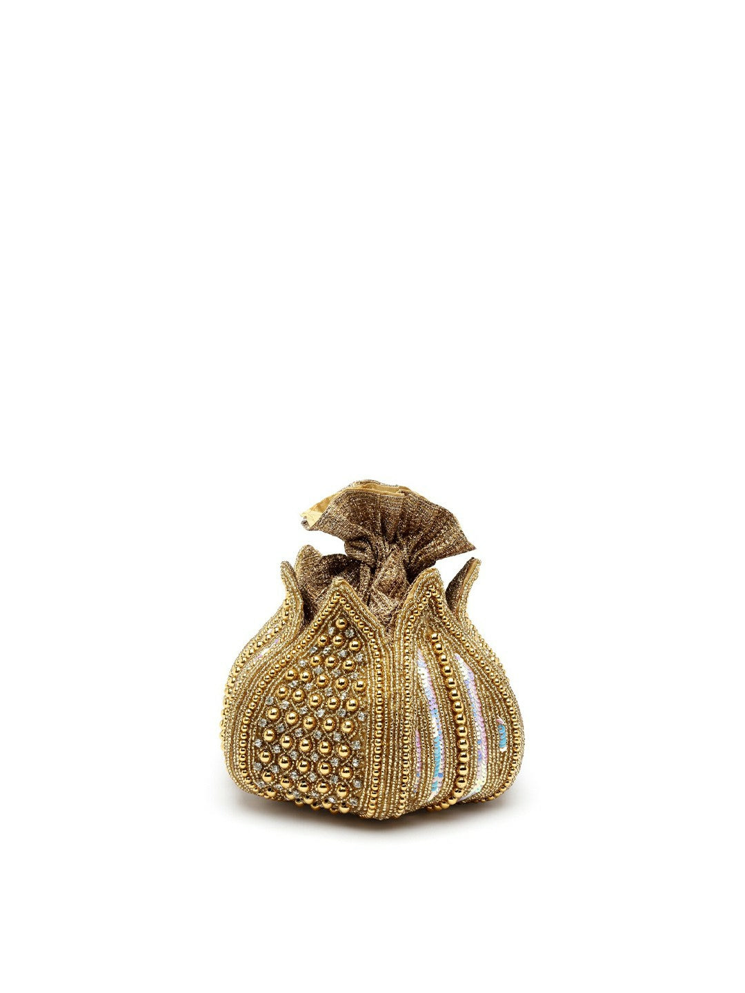 Buy Gold-Toned Embellished Tasselled Potli Bags Online – Indiaista